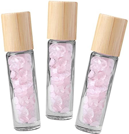 VICASKY Lot de 3 bouteilles à rouler avec gravier cristal anti-fuite pour huiles et liquides