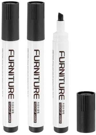 QUARKZMAN Mobili Pennarelli Ritocchi Kit Riparazione Mobili Stucco Stick Legno Pennarelli per Graffi Pavimento Legno Tavolo Mobili Cornici Laminato Nero
