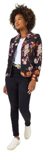 Joe Browns Women's Fruit Print Moleskin Blazer, Regular, Black, UK 8