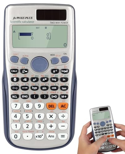 Scientific Calculator, Engineering Calculator, Math Calculator with 417 Functions, 10+2 Digits, For Universities, Engineering, Middle School, Offices, Teaching, Silver