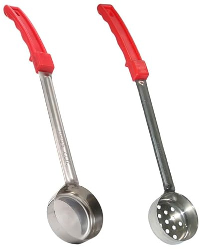 BESPORTBLE Juego de 2 cucharas de salsa de pizza de 2 onzas, cucharón de porción de acero inoxidable con mango largo para cocinar y servir