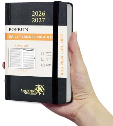 POPRUN Academic Pocket Diary 2026-2027 Day to Page A6 Hardback