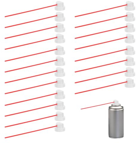 FIXOSHEE Set 20 Tubi di Prolunga per Bomboletta Spray Rosse, Cannucce per Aerosol per Pulizia e Manutenzione, Accessori Senza Attrezzi per Uso Automobilistico, Ufficio e Casa,