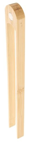 Bamboo Bread Tongs for Toaster Use, Lightweight Khaki Food Clamp