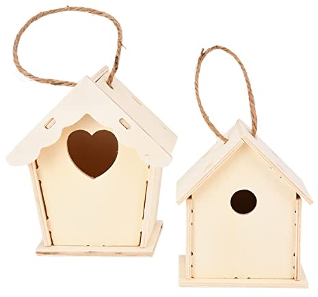 SPYMINNPOO Casetta per Uccelli in Legno Casetta per Uccelli Creativa Fai-da-te, Facile da Costruire per Bambini, Arti e Mestieri, con Vernice e Penne per la Decorazione Domestica