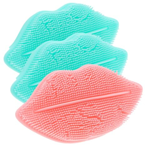 AMUSLESUR Spazzola Esfoliante e Rimozione Colore Casuale la Pulizia del Viso in Silicone 3 Forma per Pulizia del Viso e Rimozione del Make-up