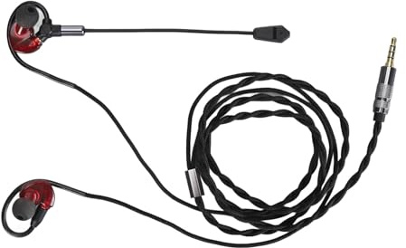 Omquot Spelhörlurar, avtagbar mikrofon med hög känslighet, för mobiltelefon, PC, surfplatta, bärbar dator (röd)