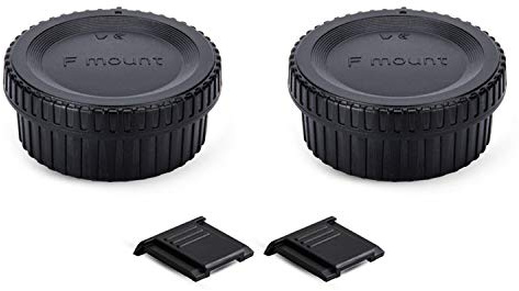 2 Pack F Mount Body Cap Cover & Rear Lens Cap for Nikon D3500 D3400 D3300 D3200 D5000 D5100 D5200 D5300 D5500 D5600 D7000 D7100 D7200 D7500 D850 D800 D810 D780 D750 D610 D500 D600 D5 D4 D3 and More