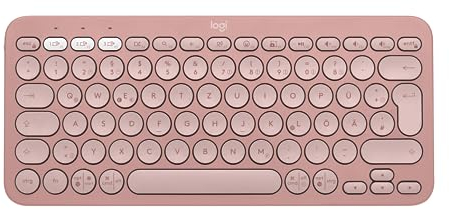 Logitech Pebble Keys 2 K380s, kabellose Multi-Device Bluetooth-Tastatur mit anpassbaren Sondertasten, schlank - mobil, Easy-Switch für Windows, macOS, iPadOS, Android, ChromeOS, Deutsches QWERTZ,Rosa
