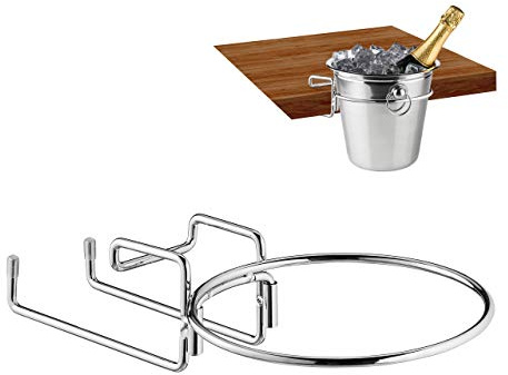 2 x champagnekylarhållare, bordshållare för vinkylare med 18 cm Ø, champagnehink av järn, utrymmesbesparande, silver
