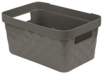 Ordinett Scatola di Immagazzinaggio Kubica | Grigio Scuro | Capacità 4,5 lt | Contenitore Portaoggetti Rettangolare