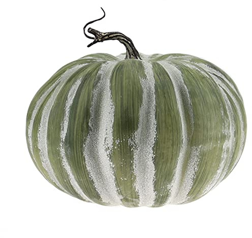 Woration 21,1 cm grande verde falso zucche di Halloween artificiale Cushaw finto autunno autunno zucca festa natale decorazione della casa schiuma frutta verdura