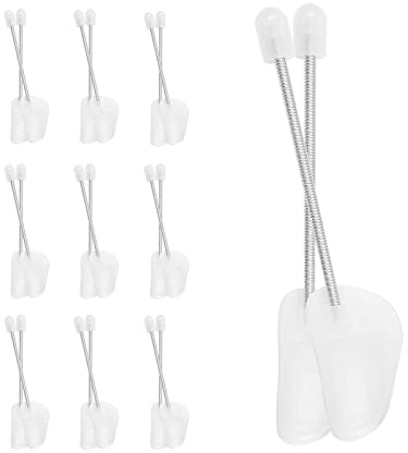 Supernic 10 Pair Shoe Trees Plastic Shoe Stretchers Transparent Shoe Shaper with Spiral Spring