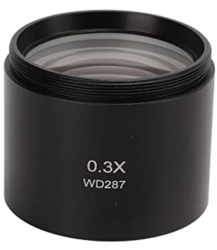 Mikroskopobjektiv aus Optischem Glas Klare Bildgebung Kleine Metallspiegelkörper-Objektivlinse für Trinokulare Mikroskope mit Einer 48mm Gewindeschnittstelle(0,3X)