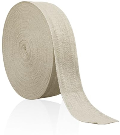 Cintas al Sesgo de Algodón 50mm 50m Cintas Bies para Una Amplia Variedad de Tela y Banderines Blanco Natural