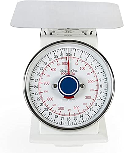TrueCraftware- 2 lb. Mechanical Kitchen Flat Platform Weighing Food Scale- Heavy Duty Portion Control Mechanical Kitchen and Food Scale Industrial Dial Scale for Kitchens and Restaurants