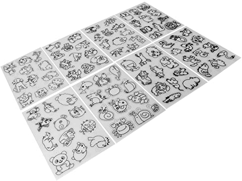 8 Stück Schrumpffolie, Muster Kunststoff-Kunstblätter, Niedliches Tierpapier für DIY-Schlüsselanhänger, Anhänger, Handwerk, Dekoration, Tier (Tiermodelle Tier)