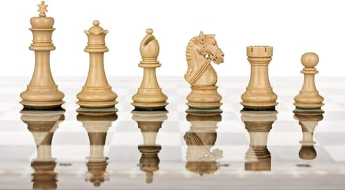 Schack- och spelbutik Muba Staunton klassiska schackpjäser i trä – Viktade schackmän Filtad King Collector Edition Premium (7,6 cm New York svart) – 32 delar + 2 EXTRA Queens – 2 spelare – ålder 7+