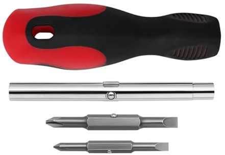 Jeu de tournevis plats et cruciformes 2 en 1, interchangeables avec jeu de poignée pratique pour différents outils à main