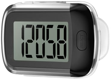 Ankilo Präziser 3D Walking Schrittzähler, Mini-Schrittzähler Clip zum Gehen, mit großer Digitalanzeige für Walking oder Laufen, Schwarz