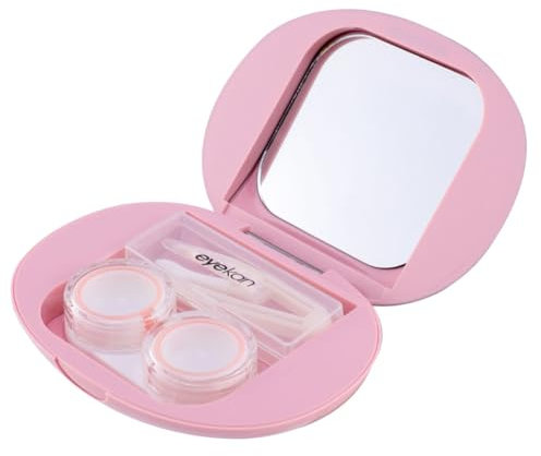 FRCOLOR Kasten Begleitbox Für Kontaktlinsen Organizer Zur Aufbewahrung Von Kontaktlinsen Linsenbehälter Dekorativer Objektivbehälter Linsenhalter Kontaktlinsen- Rosa