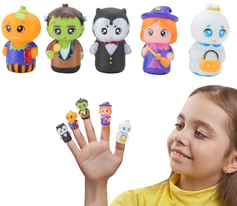 Karaktär-fingerdockor, Halloween-fingerdockor – karaktärsfingerdockor – leksak | interaktiva leksaksdockor, underbara 5X-dockor för halloween-partygåvor, godispåse-fyllmedel