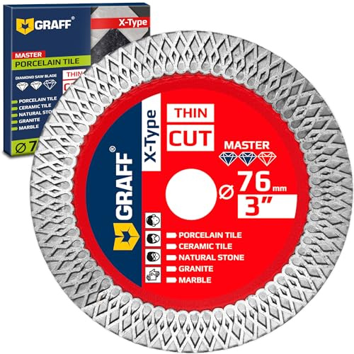 Lama diamantata super sottile da 3 pollici per smerigliatrice a matrice Lama diamantata da 7,6 cm per taglio liscio piastrelle di marmo in porcellana ceramica granito - Ruota da taglio diamantata per