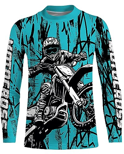 Custom Motocross Racing Jersey Kid Men Women Dirt Bike Jersey Youth MX Motorcycle Riding Shirts Upf30+ for Boys Girls (US, Alpha, Small, 5X-Large, 06)