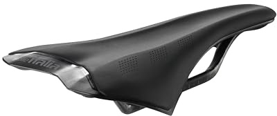 Selle Italia SLR Carbon - Sillín de Carretera de Carbono, Cubierta Handmade, Forma Neutra, Ultraligero y Cómodo - Talla S1, Negro