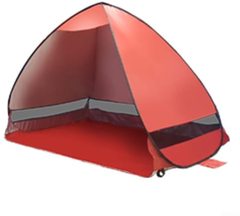 Toldo de refugio con instalación rápida y diseño ligero, adecuado para acampar al aire libre, playa, pesca y protección contra el viento (rojo)