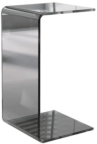 Tavolo terminale a forma di C in acrilico trasparente, design moderno e minimalista, per piccoli spazi, elegante e leggero, tavolo da spuntino di lusso per soggiorno, camera da letto, ufficio