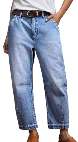 Jeans Larghi Donna Baggy Jeans Donna Baggy Da A Vita Bassa Boyfriend Palazzo Invernali Zampa Pantaloni Alta Curvy Mom Fit Brillantini Neri Elasticizzato Wide Leg Morbidi Xl Balloon Sigaretta Vintage