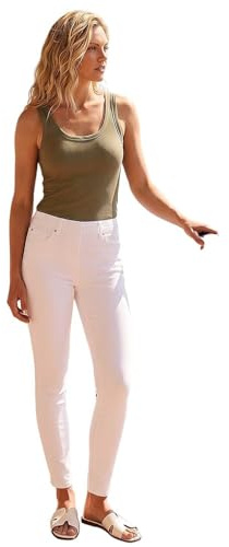 Roman Originals Jeggings for Women UK Jean Ladies Stretchy Trousers Denim Leggings High Waist Rise Pull On Skinny Straight Leg Cotton Pants Smart Casual