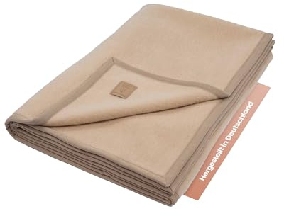 Ritter Decken Kalif Kaschmirdecke 100 x 150 cm - Creme - Hochwertige Wolldecke aus Kaschmir & Feiner Merinolammwolle - Warme Wolldecke - Made in Germany