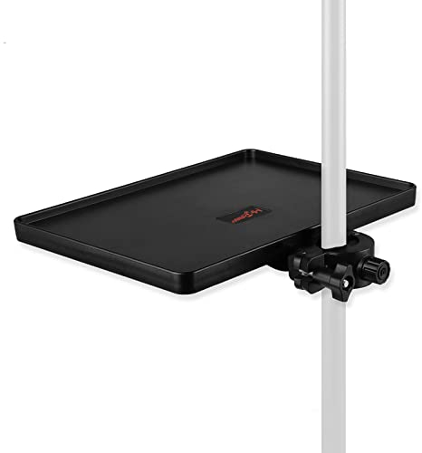 Mr.Power Microphone Stand Plastic Tray, Mic Stand Clamp-On Rack Tray Holder Suitable for Most Mic Stands, for Stage, Live Streaming, Recording, Concert Performance, Karaoke (8.7 x 6.5)