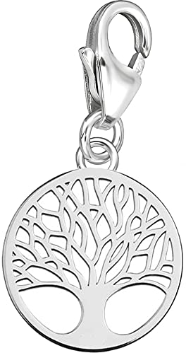 FANTASTIC NAILS COSMETIC COLLECTIONS Damen Charm Anhänger echt 925 Sterling Silber Bettelarmband Karabiner Lebensbaum