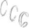 Diamday 3PCS 925 Sterling Silber Offener Zehenringe für Damen Mädchen Verstellbare Manschette Zehenring Set Minimalistisch Schwanzband Ringe Mode Toe Ringe Sommer Strand Fuß Schmuck Geschenke
