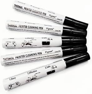 GREUS 5 Pack Thermal Printer Cleaning Pen Universal Print Head Cleaning Pen Maintenance Cleaning Kit Printhead Cleaner Dust Stain Remover Pen for Card & Heat Transfer & Electronic Waybill Printer