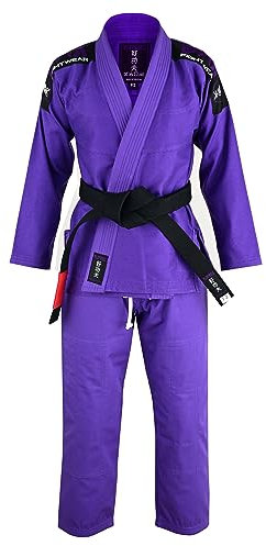 Playwell Pro Damen BJJ GI Jiu Jitsu-Uniform (kommt mit weißem Ju Jitsu-Gürtel) – Lila (F2)