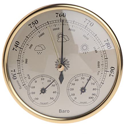Barometer, Thermometer, Hygrometer, Wetterbarometer, traditionelles Barometer mit Temperatur und Luftfeuchtigkeit, Innen- und Außenwetter, barometrisches Manometer for zu Hause, analoges Barometer, We