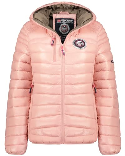 Geographical Norway Bambway Lady Veste Coupe Vent Femme Outdoor - Blouson Deperlant Manches Longues Femmes - Manteau Pluie Randonnee Saison Printemps Ete Automne Hiver (Rose Rose L)