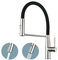 Baollansa Robinet cuisine avec bec flexible, mitigeur cuisine silicone, kitchen faucet pivotant à 360°, haute pression, en acier inoxydable, avec deux fonctions de pulvérisation(Brossé)