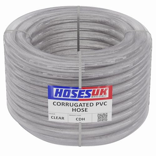 25mm - 15 Metre Clear Flexible PVC Cable Protection Ducting Cover Trunking Embedding Outdoor Burial Underground Trenching Mud Soil