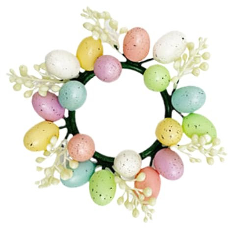 Anelli di candele artificiali - Anello di candele pasquale, ghirlanda di candele per pilastri | Mini ghirlanda del supporto per candele decorative con uova di Pasqua, ornamento da centro da tavolo da