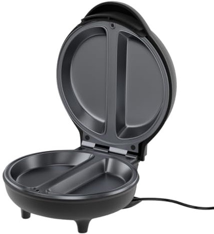 SUPERLEX Omelmaker 750W Rotondo Fornello Elettrico Con Doppio Riscaldamento E Rivestimento Antiaderente, Piastra per Cialde Controllo Automatico della Temperatura Per Omelette Uova Fritte Uovo Fritto