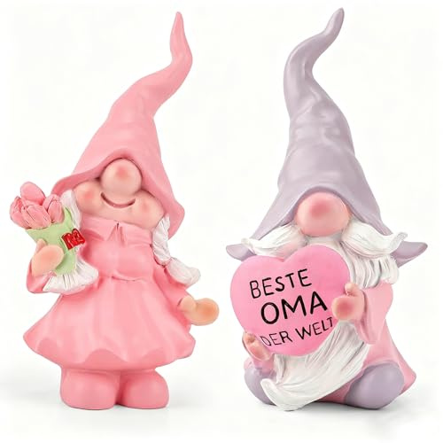 Johiux Muttertag Wichtel Figuren Geschenk für Oma - Gnom Home Decor Geburtstagsgeschenk - Beste Oma Der Welt - Gesichtslose Wichtelpuppen Muttertagsgeschenk für Großmutter