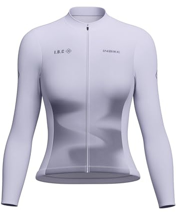 INBIKE Maglia Ciclismo Donna Invernale Giacca Ciclismo in Pile Giacca Bici Donna Antivento Termico Aderente per MTB Bici Running