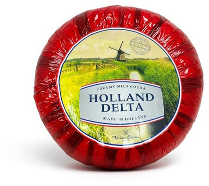 Holland Delta Creamy Mild Gouda Red Wax Cheese Wheel, 9 Lbs