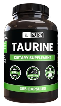 Pure Original Ingredients Taurine (365 Capsules) No Magnesium Or Rice Fillers, Always Pure, Lab Verified