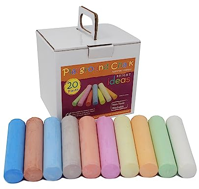Bright Ideas Giant Colourful Playground Chalk, Assorted, 20 chalks, 10cm, BI7980